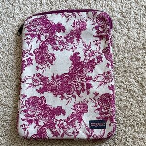 Jansport Purple Floral Laptop Sleeve fits 13 inch laptop